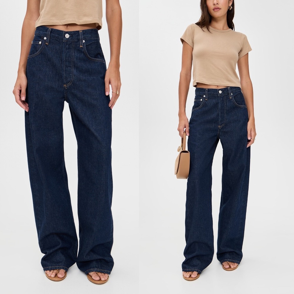 Citizens of Humanity Ayla Baggy Wide Leg Jeans Indigo Blue Size 33